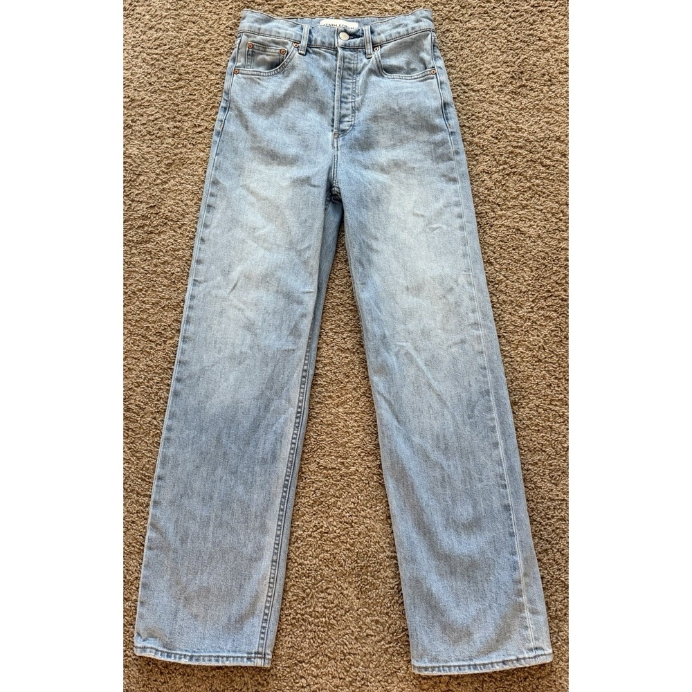 Aritzia Denim Forum The Arlo High Rise Straight 28L Jeans Medium Washed Denim 26